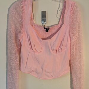 Wild Fable Blush Pink Textured Blouse